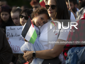 Palestinians are marking 76 years of dispossession of Nakba Day in Sofia, Bulgaria, on May 18, 2024. (