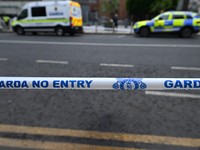 DUBLIN, IRELAND - MAY 18: 
A Garda Siochana tape reading 'Garda - No Entry' is closing the street in Dublin city center, on May 18, 2024, in...