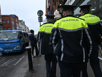 DUBLIN, IRELAND - MAY 18: 
Three members of the Garda Siochana (Irish Police) are patrolling in Dublin city center, on May 18, 2024, in Dubl...