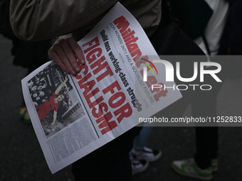 DUBLIN, IRELAND - MAY 18:
Pro-Palestinian activists from the Ireland Palestine Solidarity Campaign, supported by members of left-wing partie...