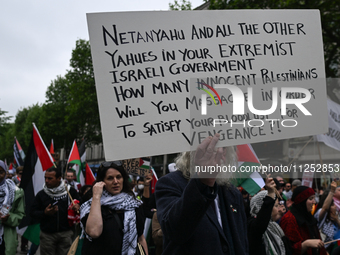 DUBLIN, IRELAND - MAY 18:
Pro-Palestinian activists from the Ireland Palestine Solidarity Campaign, supported by members of left-wing partie...