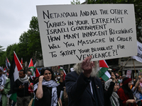 DUBLIN, IRELAND - MAY 18:
Pro-Palestinian activists from the Ireland Palestine Solidarity Campaign, supported by members of left-wing partie...