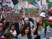 DUBLIN, IRELAND - MAY 18:
Pro-Palestinian activists from the Ireland Palestine Solidarity Campaign, supported by members of left-wing partie...