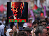 DUBLIN, IRELAND - MAY 18:
Pro-Palestinian activists from the Ireland Palestine Solidarity Campaign, supported by members of left-wing partie...