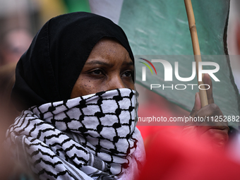 DUBLIN, IRELAND - MAY 18:
Pro-Palestinian activists from the Ireland Palestine Solidarity Campaign, supported by members of left-wing partie...