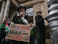 DUBLIN, IRELAND - MAY 18:
Pro-Palestinian activists from the Ireland Palestine Solidarity Campaign, supported by members of left-wing partie...