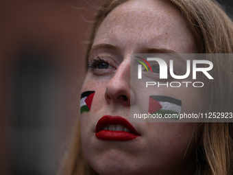 DUBLIN, IRELAND - MAY 18:
Pro-Palestinian activists from the Ireland Palestine Solidarity Campaign, supported by members of left-wing partie...