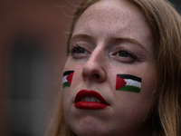 DUBLIN, IRELAND - MAY 18:
Pro-Palestinian activists from the Ireland Palestine Solidarity Campaign, supported by members of left-wing partie...