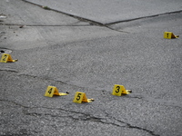 Evidence markers are showing where shell casings are being found at the crime scene. A 15-year-old male is being critically wounded in a sho...