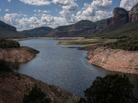 A view of the Sau reservoir at 20%, after a few weeks of rain that are softening the effects of the drought in Catalonia, in Osona, Spain, o...