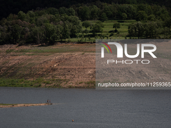 A view of the Sau reservoir at 20%, after a few weeks of rain that are softening the effects of the drought in Catalonia, in Osona, Spain, o...