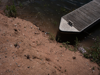 A view of the Sau reservoir at 20%, after a few weeks of rain that are softening the effects of the drought in Catalonia, in Osona, Spain, o...