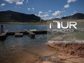 A view of the Sau reservoir at 20%, after a few weeks of rain that are softening the effects of the drought in Catalonia, in Osona, Spain, o...