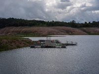 A view of the Sau reservoir at 20%, after a few weeks of rain that are softening the effects of the drought in Catalonia, in Osona, Spain, o...