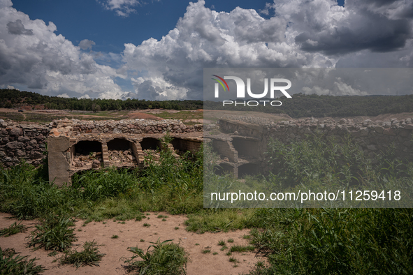 A view of the Sau reservoir at 20%, after a few weeks of rain that are softening the effects of the drought in Catalonia, in Osona, Spain, o...