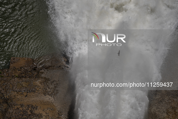 A view of the Sau reservoir at 20%, after a few weeks of rain that are softening the effects of the drought in Catalonia, in Osona, Spain, o...