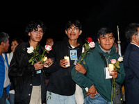 Devotees are taking part in the traditional downing of the Virgen de Ocotlan, where the virgin is visiting different emblematic places of th...