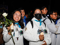 Devotees are taking part in the traditional downing of the Virgen de Ocotlan, where the virgin is visiting different emblematic places of th...