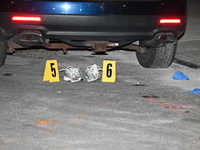 Shoes are located at the crime scene. A 24-year-old male, Brandon Dubois, is being shot multiple times and killed in Brooklyn, New York, Uni...