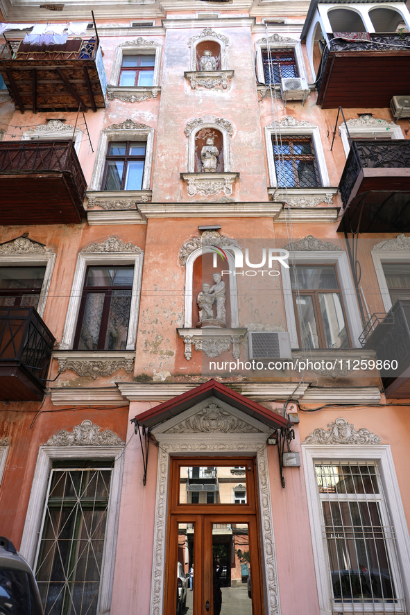 A courtyard in the historic city center is being shown in Odesa, Ukraine, on May 20, 2024. NO USE RUSSIA. NO USE BELARUS. 