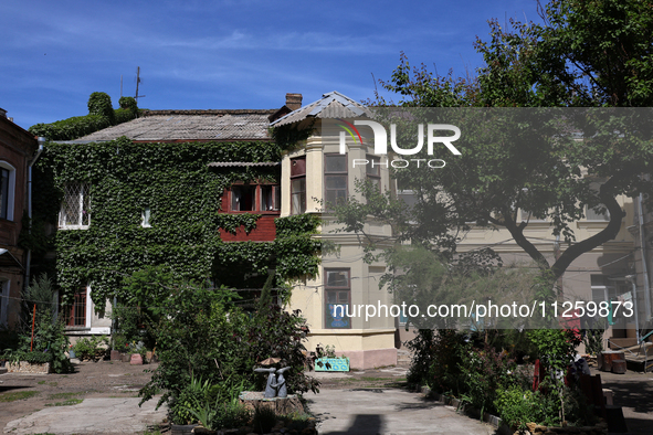 A courtyard in the historic city center is being shown in Odesa, Ukraine, on May 20, 2024. NO USE RUSSIA. NO USE BELARUS. 