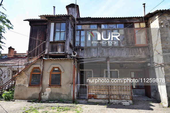 A courtyard in the historic city center is being shown in Odesa, Ukraine, on May 20, 2024. NO USE RUSSIA. NO USE BELARUS. 