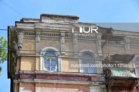 A courtyard in the historic city center is being shown in Odesa, Ukraine, on May 20, 2024. NO USE RUSSIA. NO USE BELARUS. 