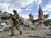 Fighters of the 53rd Battalion of the 141st Separate Infantry Brigade are serving in the Zaporizhzhia region, Ukraine, on May 20, 2024. NO U...