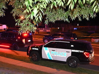 Police vehicles are on the scene. One person is wounded in a shooting in Glen Rock, New Jersey, United States, on May 21, 2024. The Bergen C...