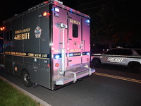 The crime scene unit is at the scene. One person is wounded in a shooting in Glen Rock, New Jersey, United States, on May 21, 2024. The Berg...