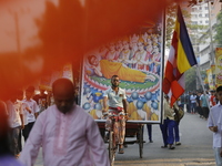 Buddhist people are taking part in a rally on the occasion of the Buddha Purnima festival, which marks the birth of Gautam Buddha, in Dhaka,...