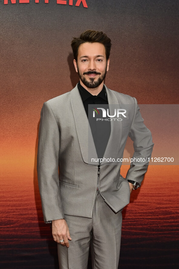 Roger Gonzalez is attending the red carpet of the Atlas fan event at Toreo Parque Central in Mexico City, Mexico, on May 21, 2024. 