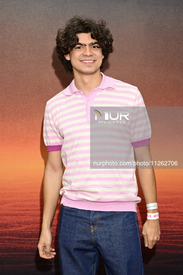 Inaki Godoy is attending the red carpet of the Atlas fan event at Toreo Parque Central in Mexico City, Mexico, on May 21, 2024. 