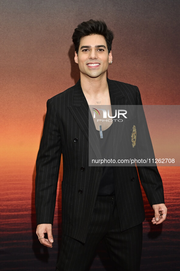 Eduardo Brito is attending the red carpet of the Atlas fan event at Toreo Parque Central in Mexico City, Mexico, on May 21, 2024. 