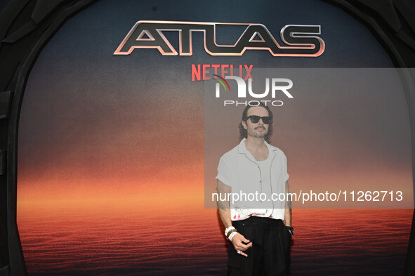 Jose Maria Torre is attending the red carpet of the Atlas fan event at Toreo Parque Central in Mexico City, Mexico, on May 21, 2024. 