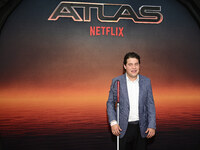 Alexis Arroyo is attending the red carpet of the Atlas fan event at Toreo Parque Central in Mexico City, Mexico, on May 21, 2024. (