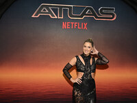 Daniela Alvarez is attending the red carpet of the Atlas fan event at Toreo Parque Central in Mexico City, Mexico, on May 21, 2024. (