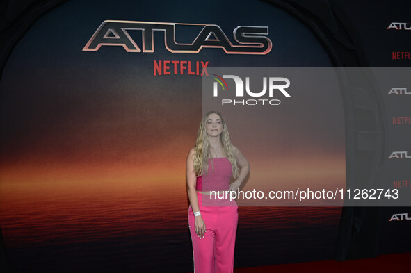 Mari Palma is attending the red carpet of the Atlas fan event at Toreo Parque Central in Mexico City, Mexico, on May 21, 2024. 