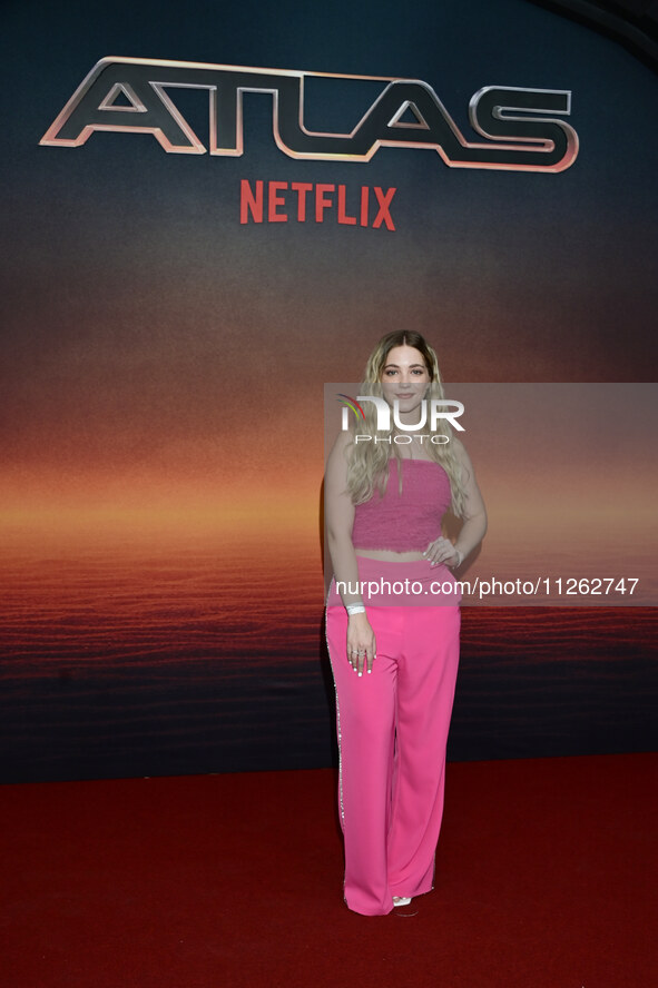 Mari Palma is attending the red carpet of the Atlas fan event at Toreo Parque Central in Mexico City, Mexico, on May 21, 2024. 