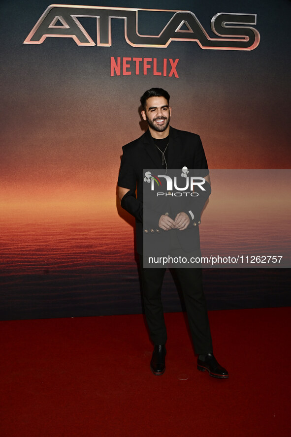 Pierre Louis is attending the red carpet of the Atlas fan event at Toreo Parque Central in Mexico City, Mexico, on May 21, 2024. 