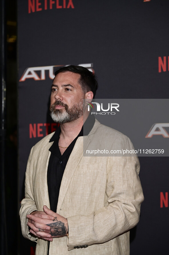 Director Brad Peyton is attending the red carpet of the Atlas fan event at Toreo Parque Central in Mexico City, Mexico, on May 21, 2024. 