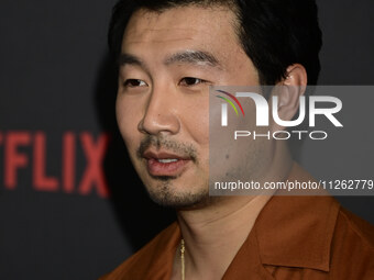 Chinese-Canadian actor Simu Liu is attending the red carpet of the Atlas fan event at Toreo Parque Central in Mexico City, Mexico, on May 21...