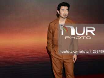 Chinese-Canadian actor Simu Liu is attending the red carpet of the Atlas fan event at Toreo Parque Central in Mexico City, Mexico, on May 21...