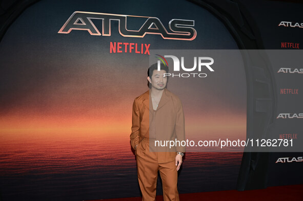 Chinese-Canadian actor Simu Liu is attending the red carpet of the Atlas fan event at Toreo Parque Central in Mexico City, Mexico, on May 21...