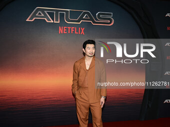 Chinese-Canadian actor Simu Liu is attending the red carpet of the Atlas fan event at Toreo Parque Central in Mexico City, Mexico, on May 21...