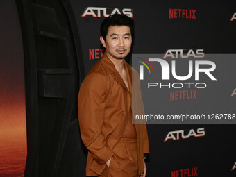 Chinese-Canadian actor Simu Liu is attending the red carpet of the Atlas fan event at Toreo Parque Central in Mexico City, Mexico, on May 21...