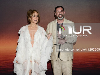 American actress and singer Jennifer Lopez and director Brad Peyton are attending the red carpet of the Atlas fan event at Toreo Parque Cent...