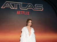 American actress and singer Jennifer Lopez is attending the red carpet of the Atlas fan event at Toreo Parque Central in Mexico City, Mexico...