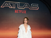 American actress and singer Jennifer Lopez is attending the red carpet of the Atlas fan event at Toreo Parque Central in Mexico City, Mexico...