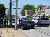 Police are gathering at the crime scene. Two people are dying, and three people are getting injured in a workplace shooting at Delaware Coun...